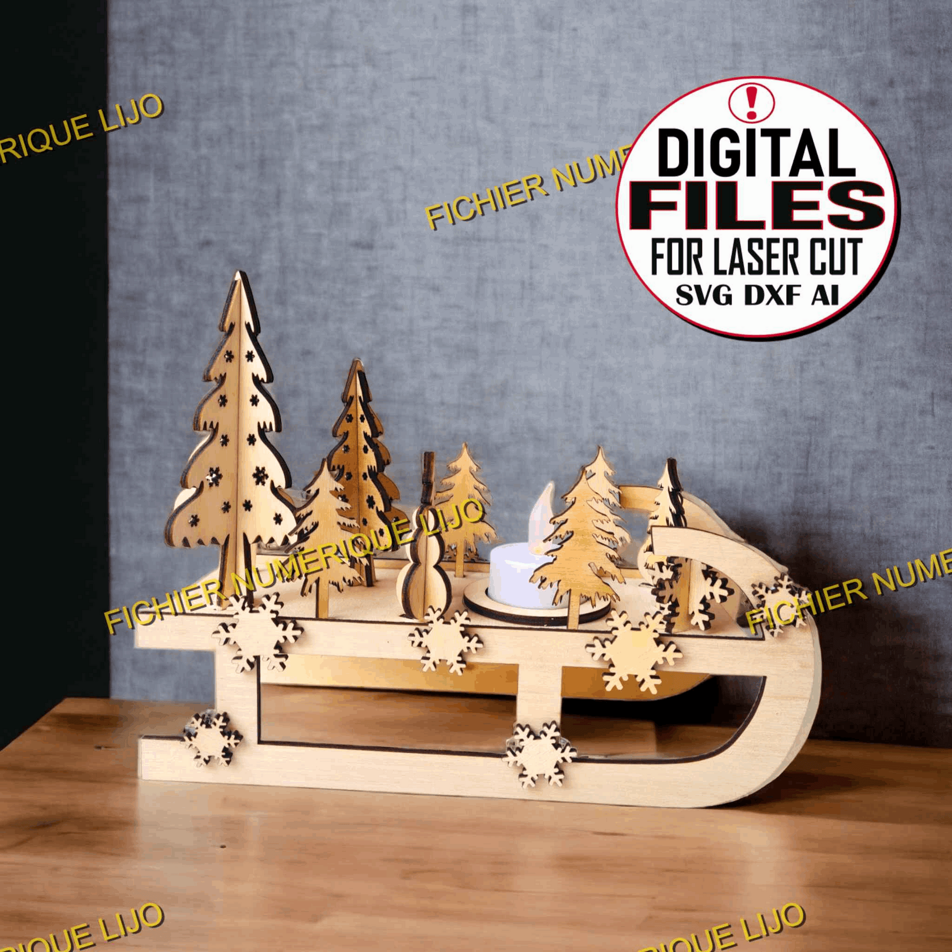 Luge de Noël - Fichier Luge Noël à Télécharger - LIJO CREA