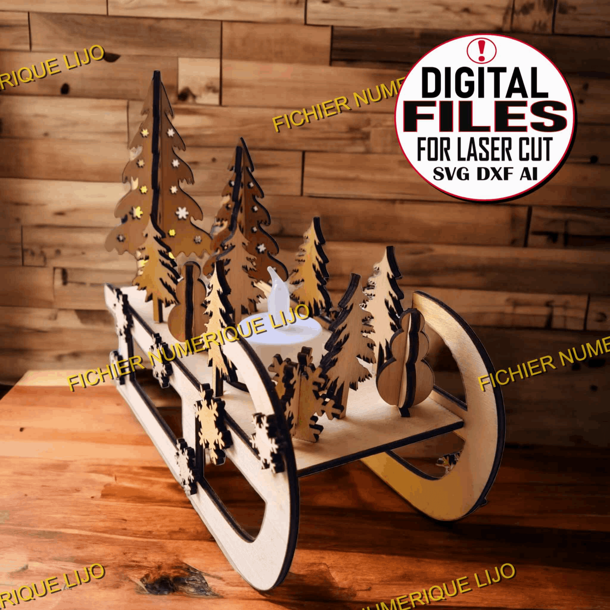 Luge de Noël - Fichier Luge Noël à Télécharger - LIJO CREA