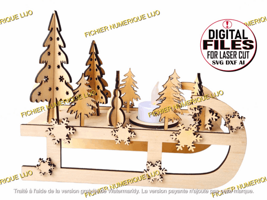 Luge de Noël - Fichier Luge Noël à Télécharger - LIJO CREA