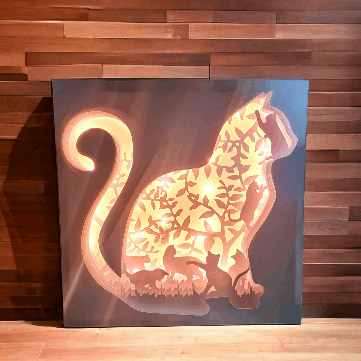 Chat Silhouette - Fichier Lightbox Chat Silhouette à Télécharger - LIJO CREA