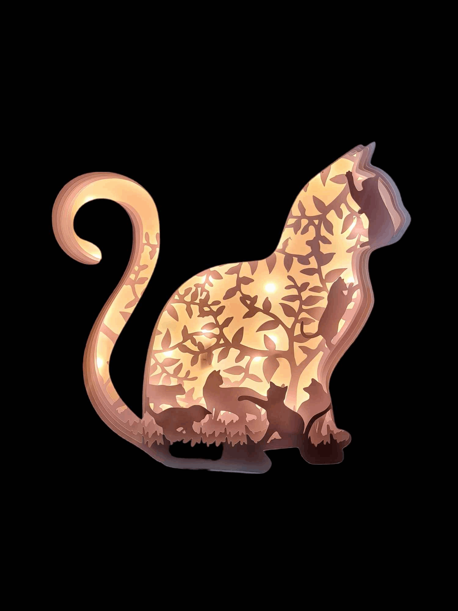 Chat Silhouette - Fichier Lightbox Chat Silhouette à Télécharger - LIJO CREA