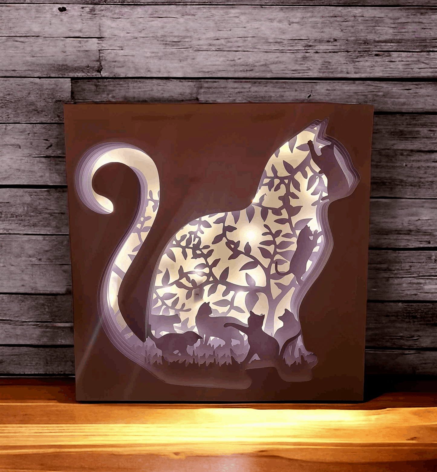 Chat Silhouette - Fichier Lightbox Chat Silhouette à Télécharger - LIJO CREA