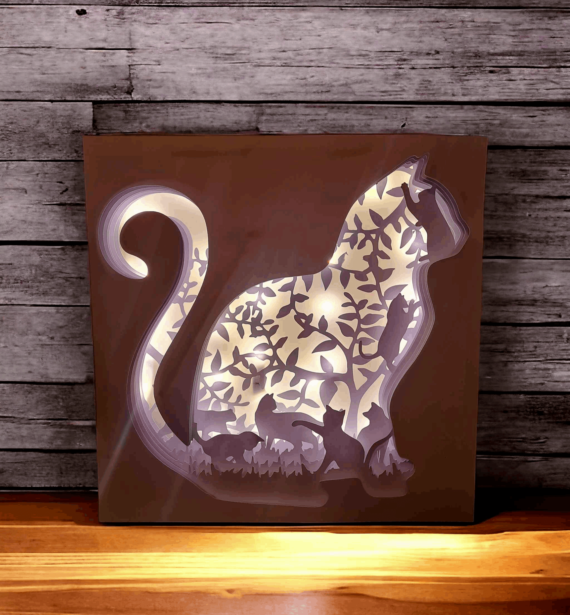 Chat Silhouette - Fichier Lightbox Chat Silhouette à Télécharger - LIJO CREA