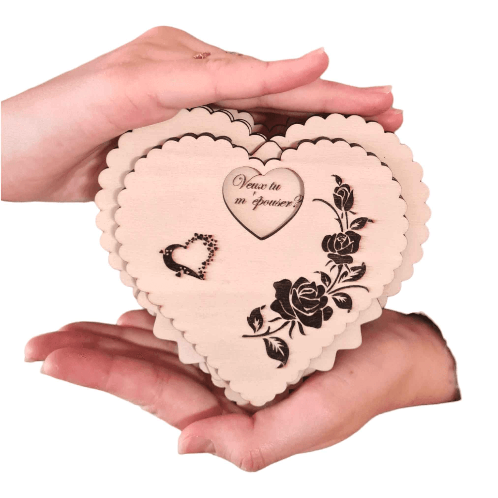 Boite cœur en bois personnalisée pour un cadeau unique - LIJO CREA