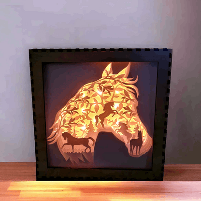 Cheval Tête - Fichier Lightbox Silhouette Cheval à Télécharger - LIJO CREA