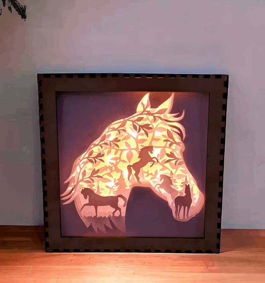 Cheval Tête - Fichier Lightbox Silhouette Cheval à Télécharger - LIJO CREA