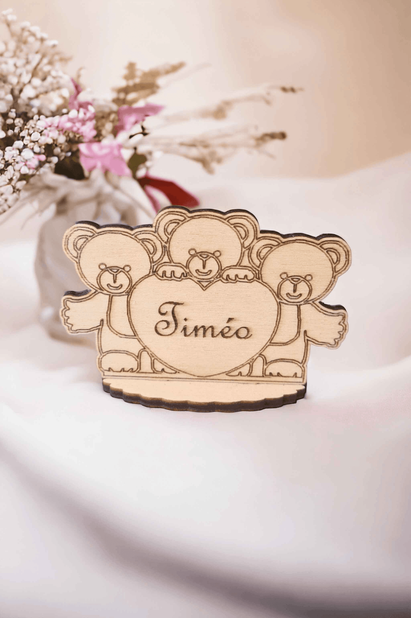 Marque-places Oursons Anges - Décoration Originale pour Événements - LIJO CREA