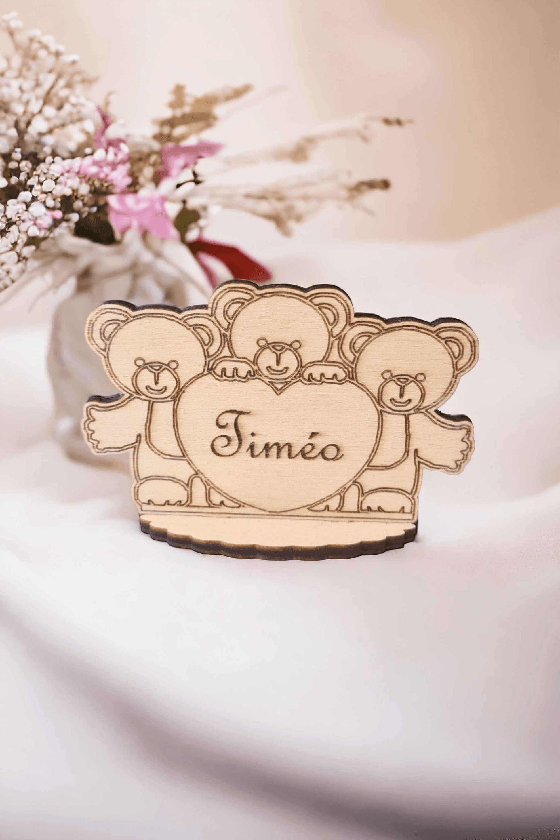Marque-places Oursons Anges - Décoration Originale pour Événements - LIJO CREA