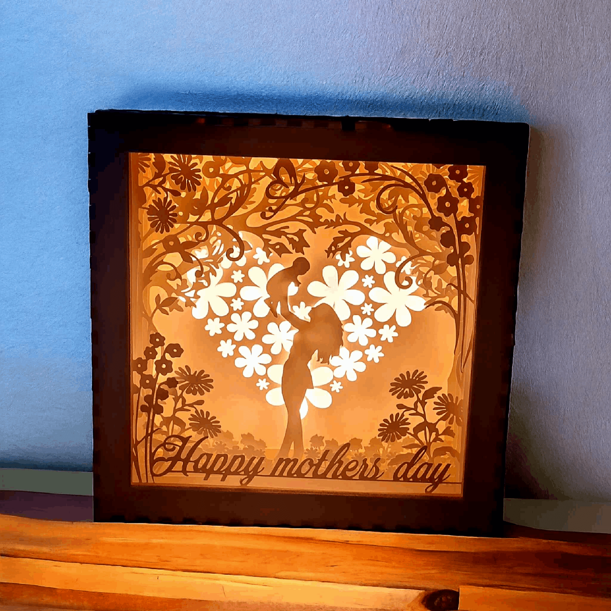 Coeur Fleuri Fête des Mères - Lightbox Coeur Fête - LIJO CREA
