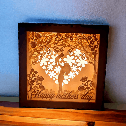 Coeur Fleuri Fête des Mères - Lightbox Coeur Fête - LIJO CREA