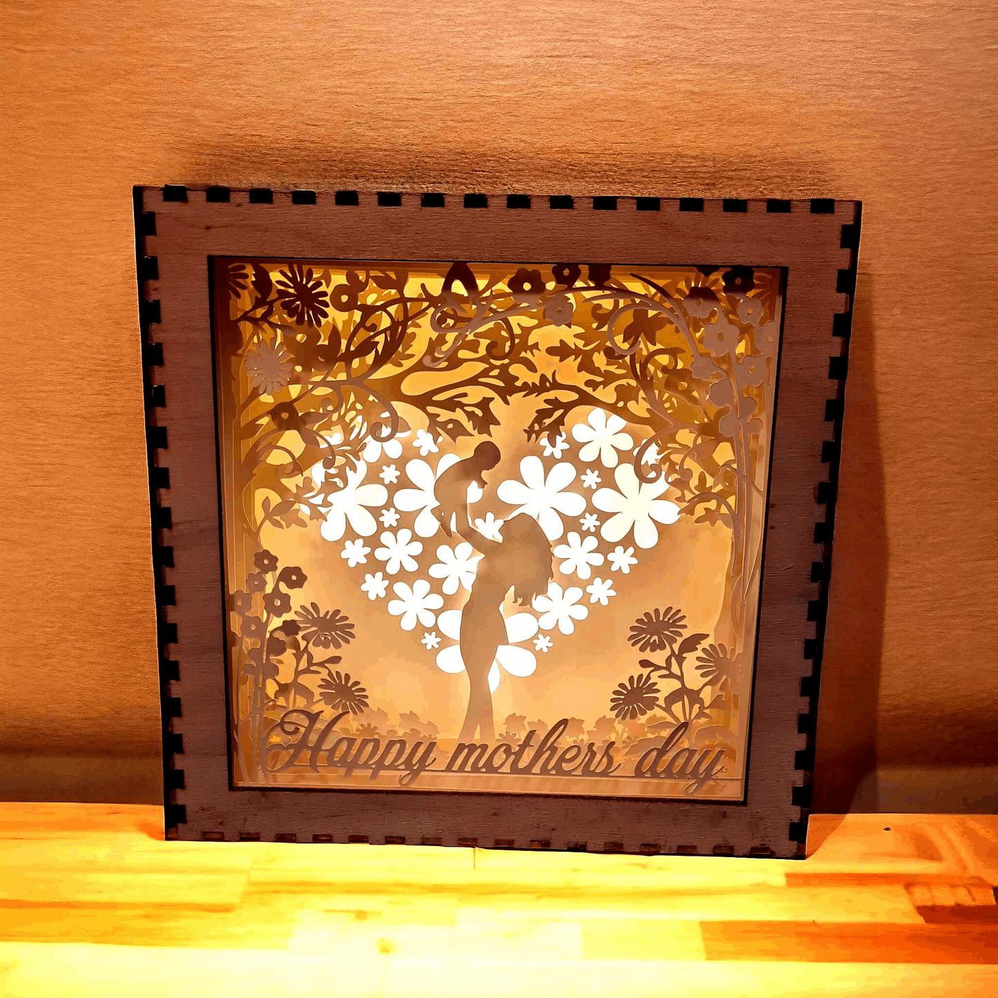 Coeur Fleuri Fête des Mères - Lightbox Coeur Fête - LIJO CREA