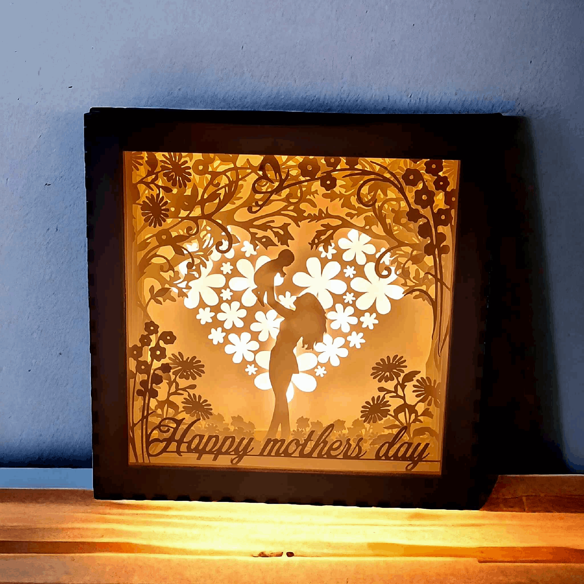Coeur Fleuri Fête des Mères - Lightbox Coeur Fête - LIJO CREA