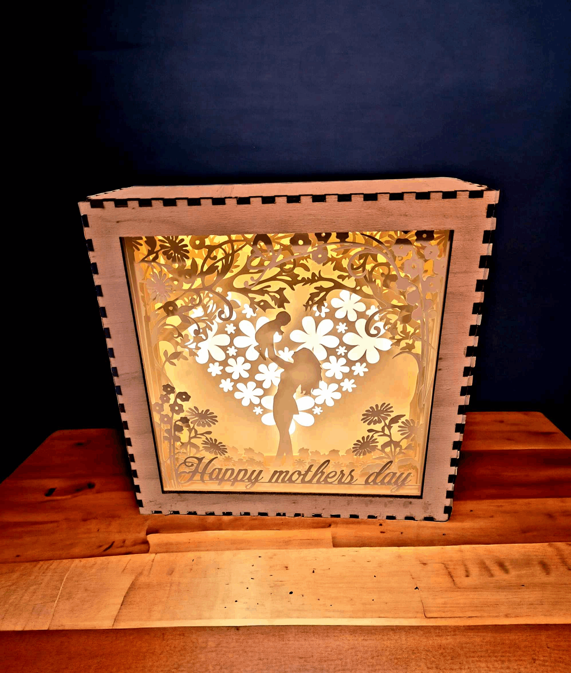 Coeur Fleuri Fête des Mères - Lightbox Coeur Fête - LIJO CREA