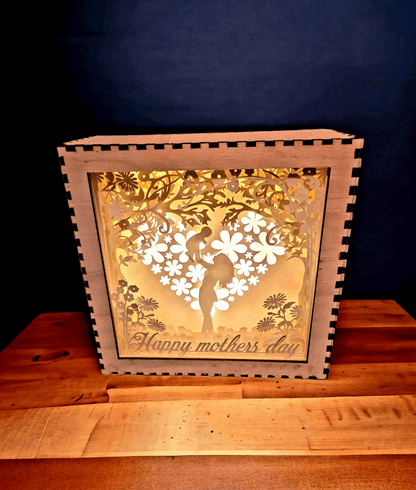 Coeur Fleuri Fête des Mères - Lightbox Coeur Fête - LIJO CREA
