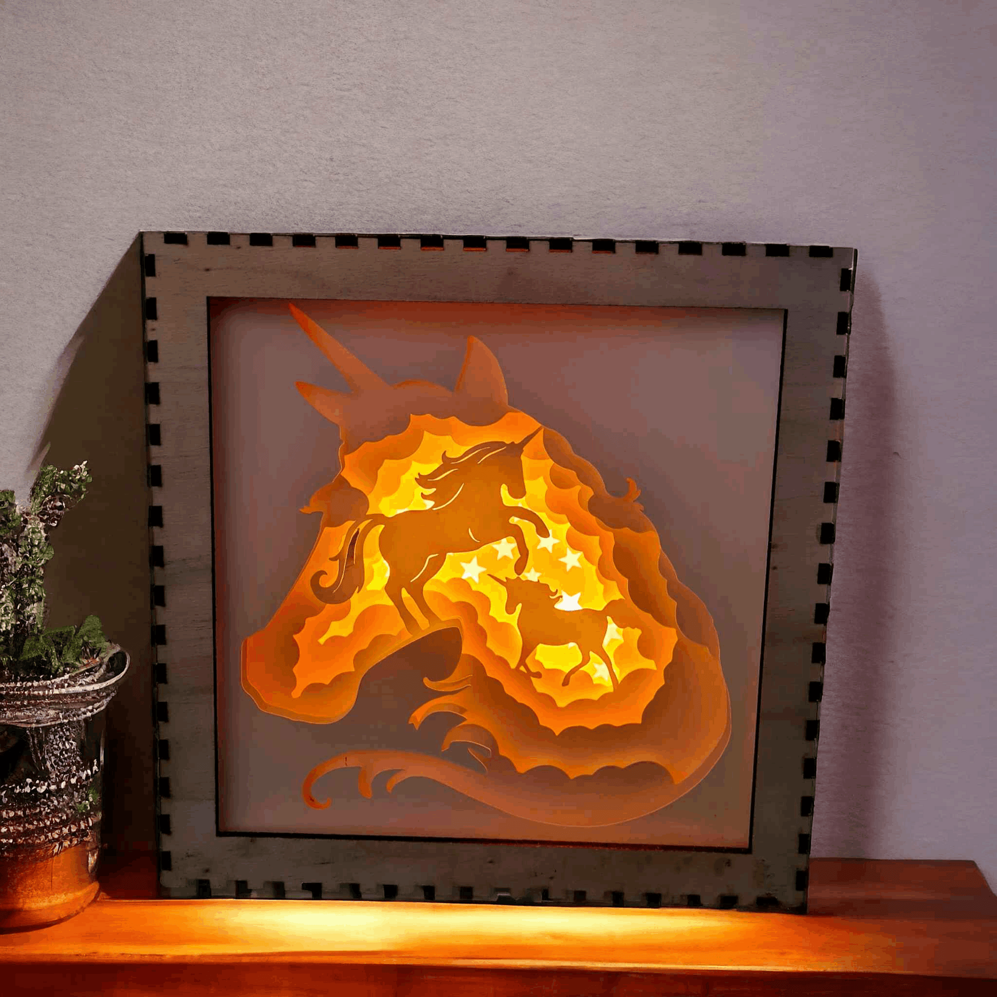 Silhouette Licorne - Fichier Lightbox Silhouette Licorne à télécharger - LIJO CREA