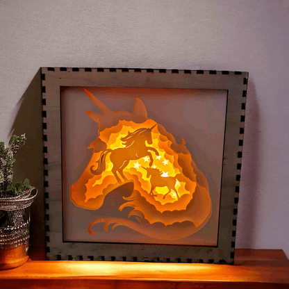 Silhouette Licorne - Fichier Lightbox Silhouette Licorne à télécharger - LIJO CREA