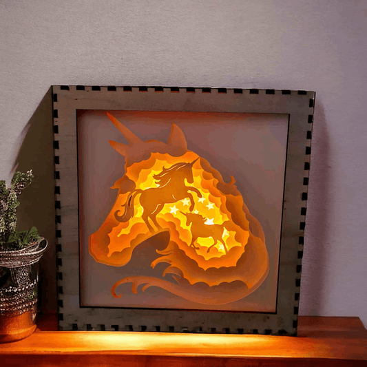 Silhouette Licorne - Fichier Lightbox Silhouette Licorne à télécharger - LIJO CREA