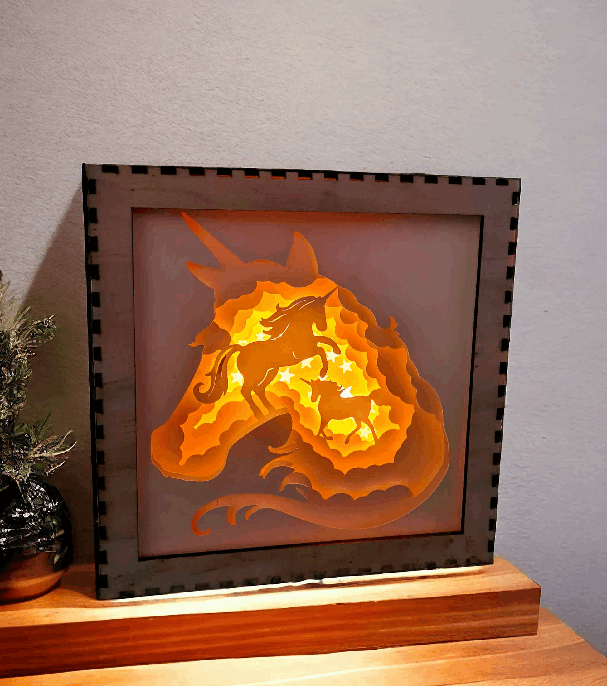 Silhouette Licorne - Fichier Lightbox Silhouette Licorne à télécharger - LIJO CREA