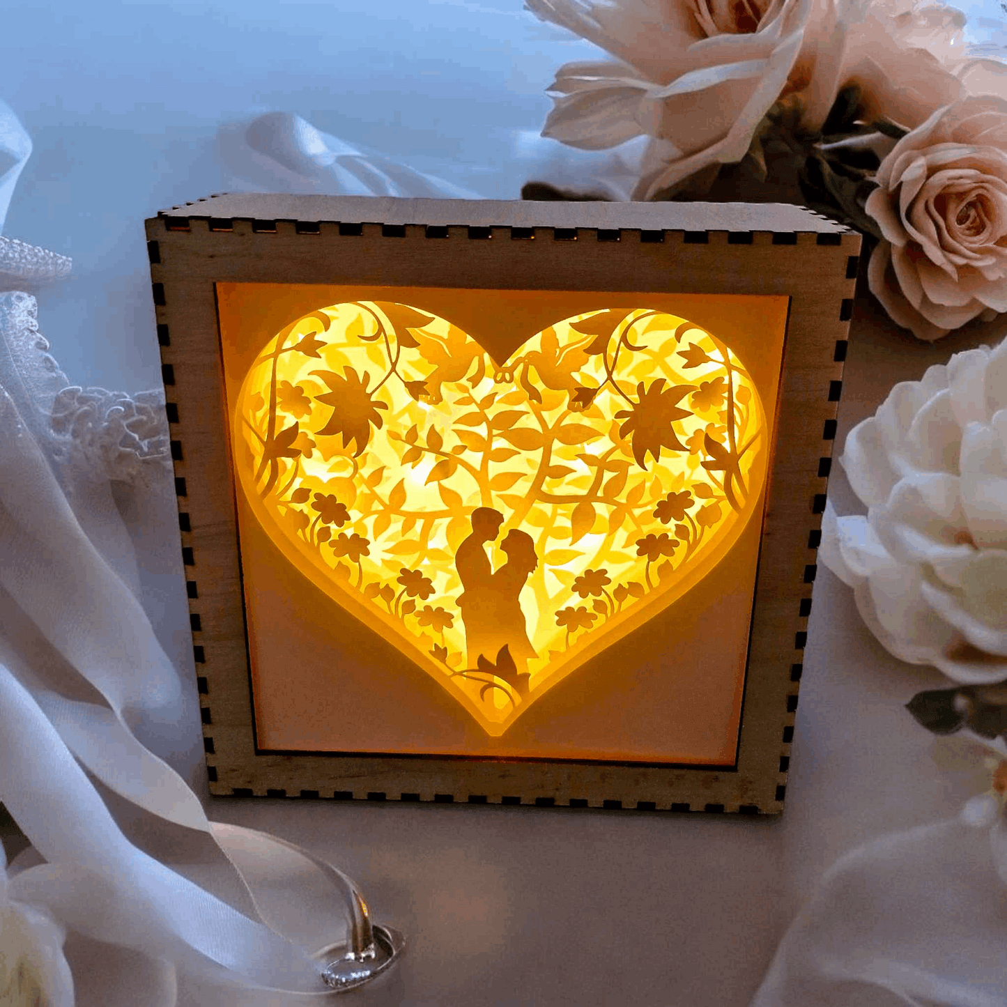 Coeur Fleuri - Fichier Lightbox Coeur Fleuri - LIJO CREA
