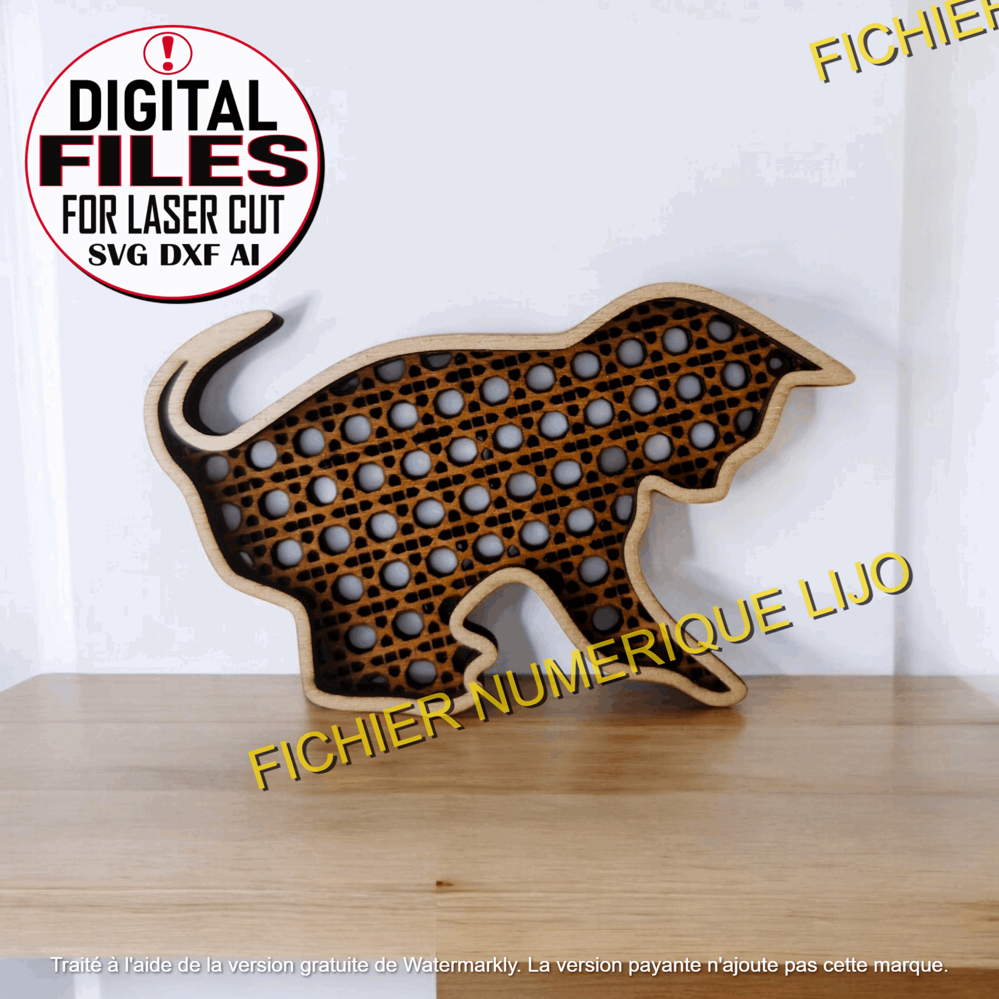 Découpe Chat 3 Modèles - Fichier Chat Rotin à Télécharger - LIJO CREA