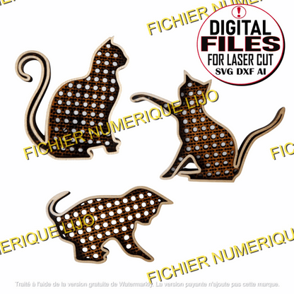 Découpe Chat 3 Modèles - Fichier Chat Rotin à Télécharger - LIJO CREA