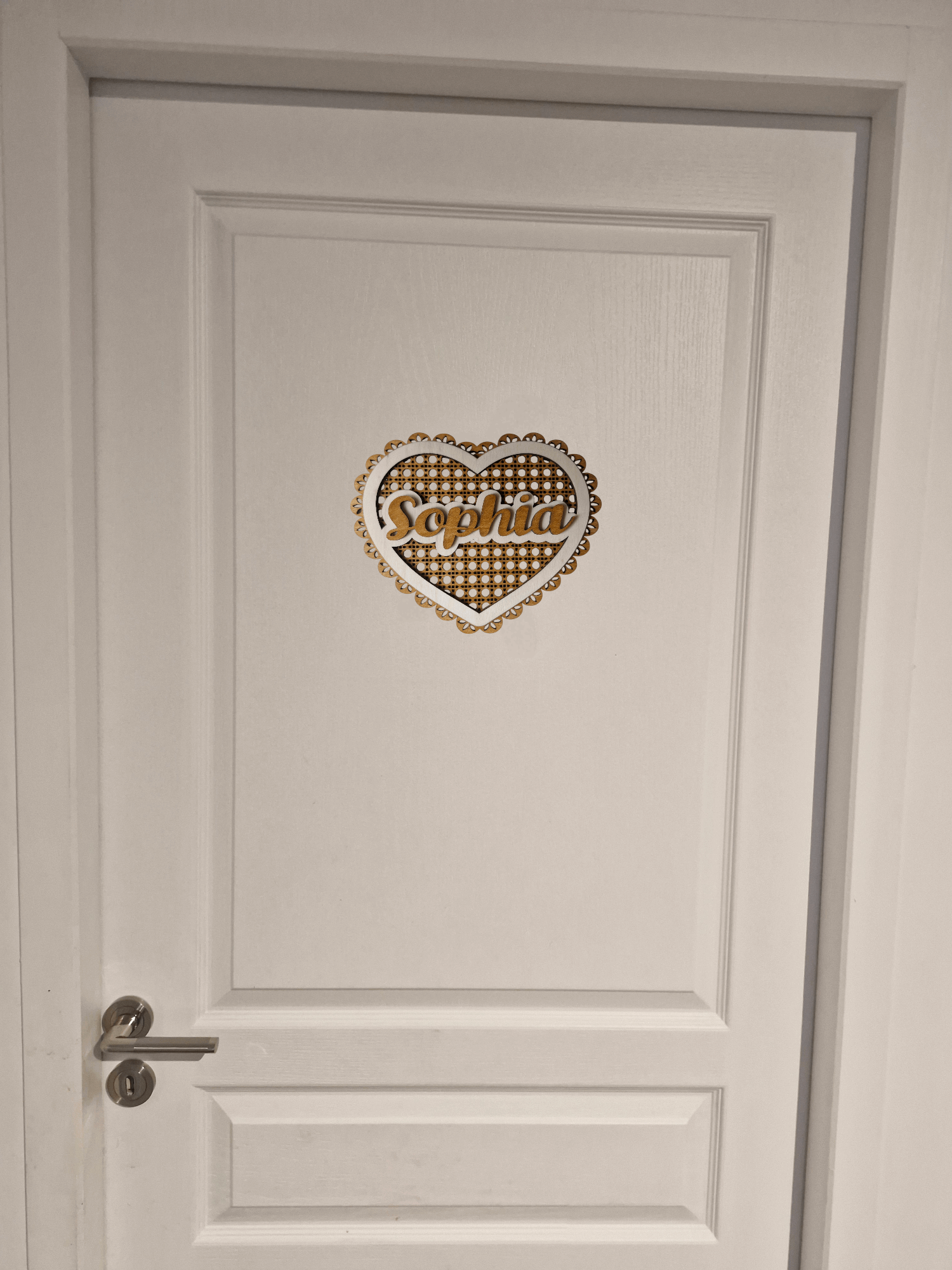 Coeur rotin prénom personnalisé - Coeur en rotin stylisé avec prénom - LIJO CREA