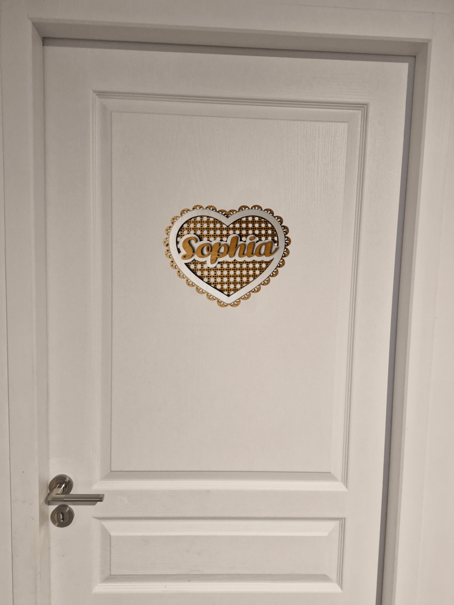 Coeur rotin prénom personnalisé - Coeur en rotin stylisé avec prénom - LIJO CREA