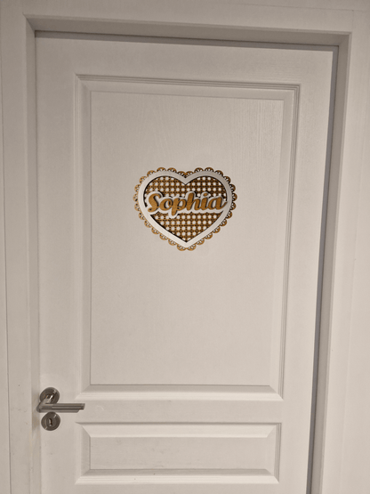 Coeur rotin prénom personnalisé - Coeur en rotin stylisé avec prénom - LIJO CREA
