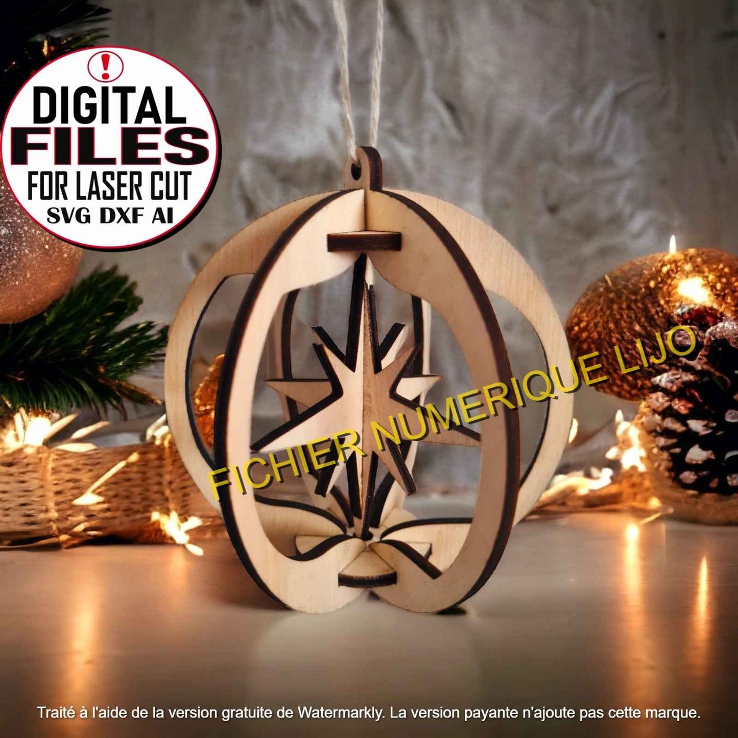 4 Boules 3D Noël - Fichier 4 Boules Noël à Télécharger - LIJO CREA