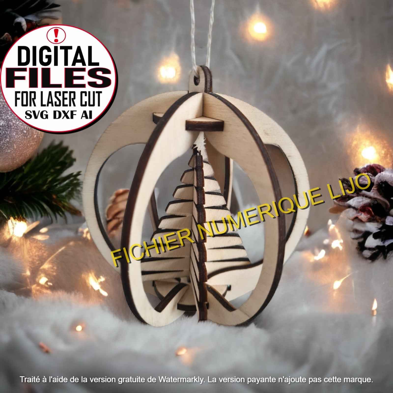 4 Boules 3D Noël - Fichier 4 Boules Noël à Télécharger - LIJO CREA