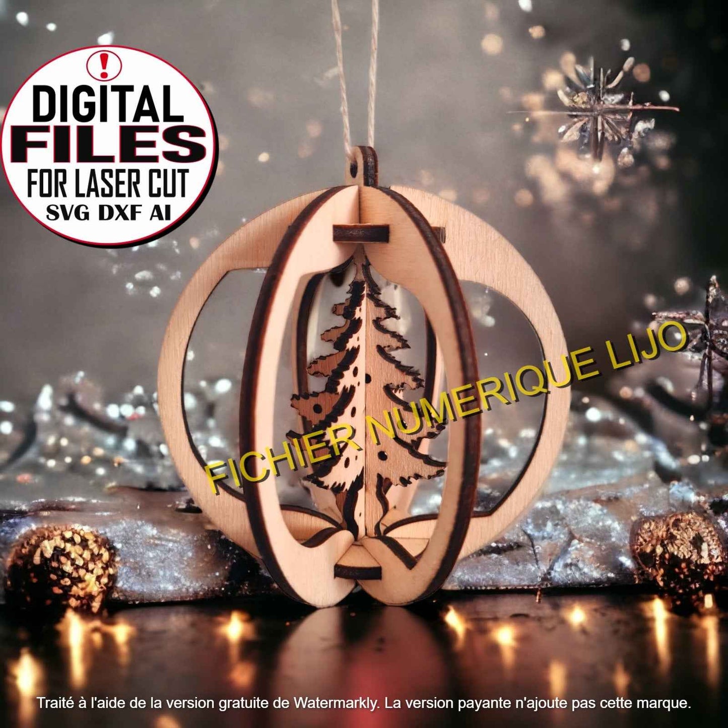 4 Boules 3D Noël - Fichier 4 Boules Noël à Télécharger - LIJO CREA