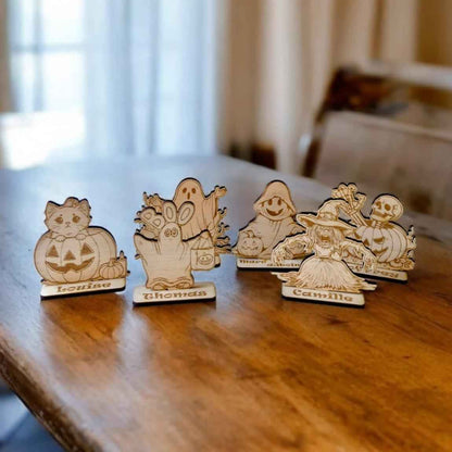 Marque-places Halloween personnalisés : Sorcière, Fantôme, Citrouille - LIJO CREA