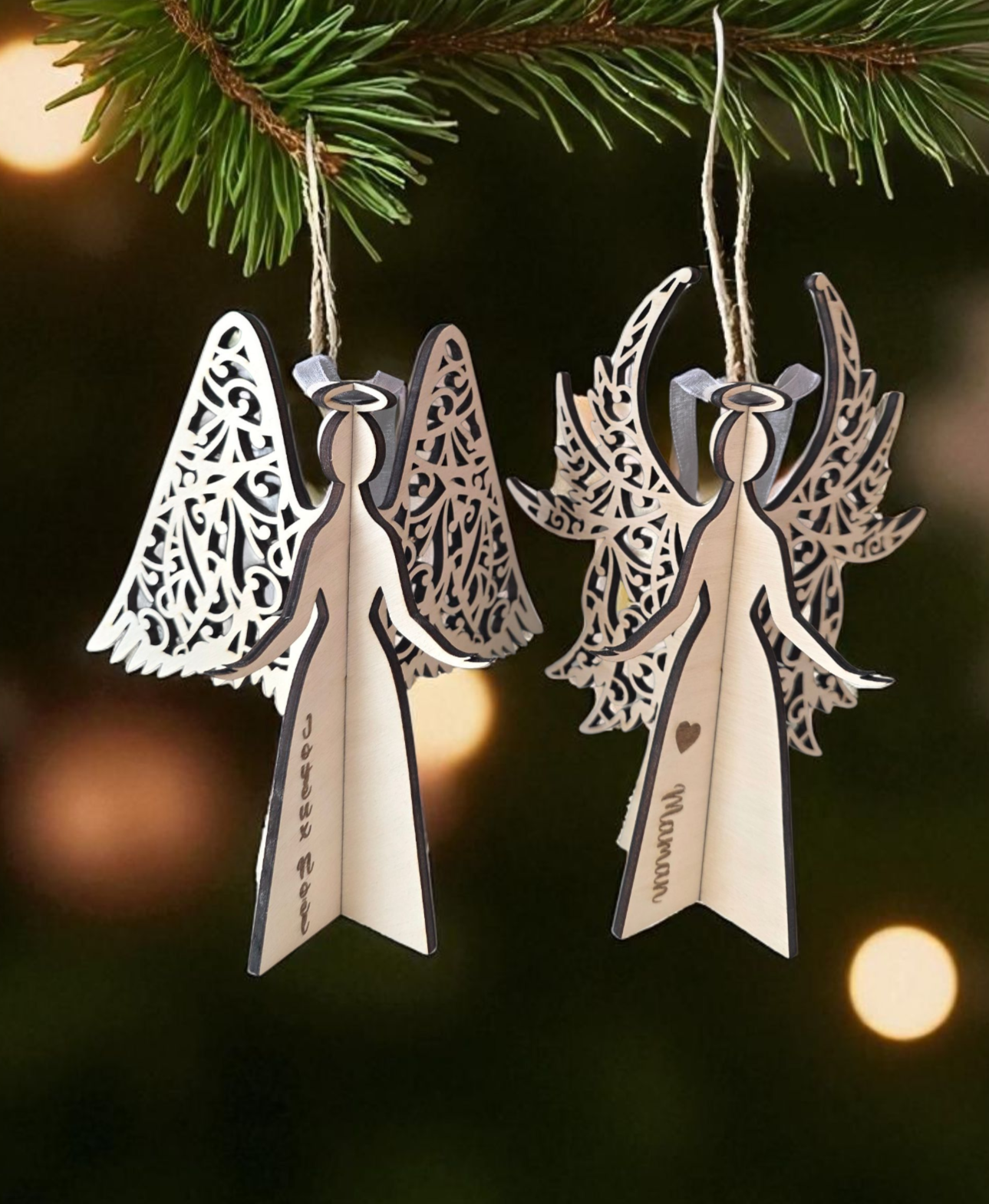 ange decoration bois personnalise lijo