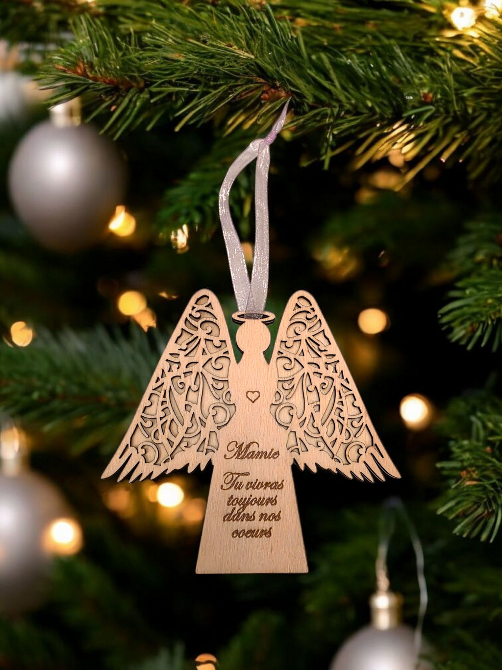 Décoration ange en bois