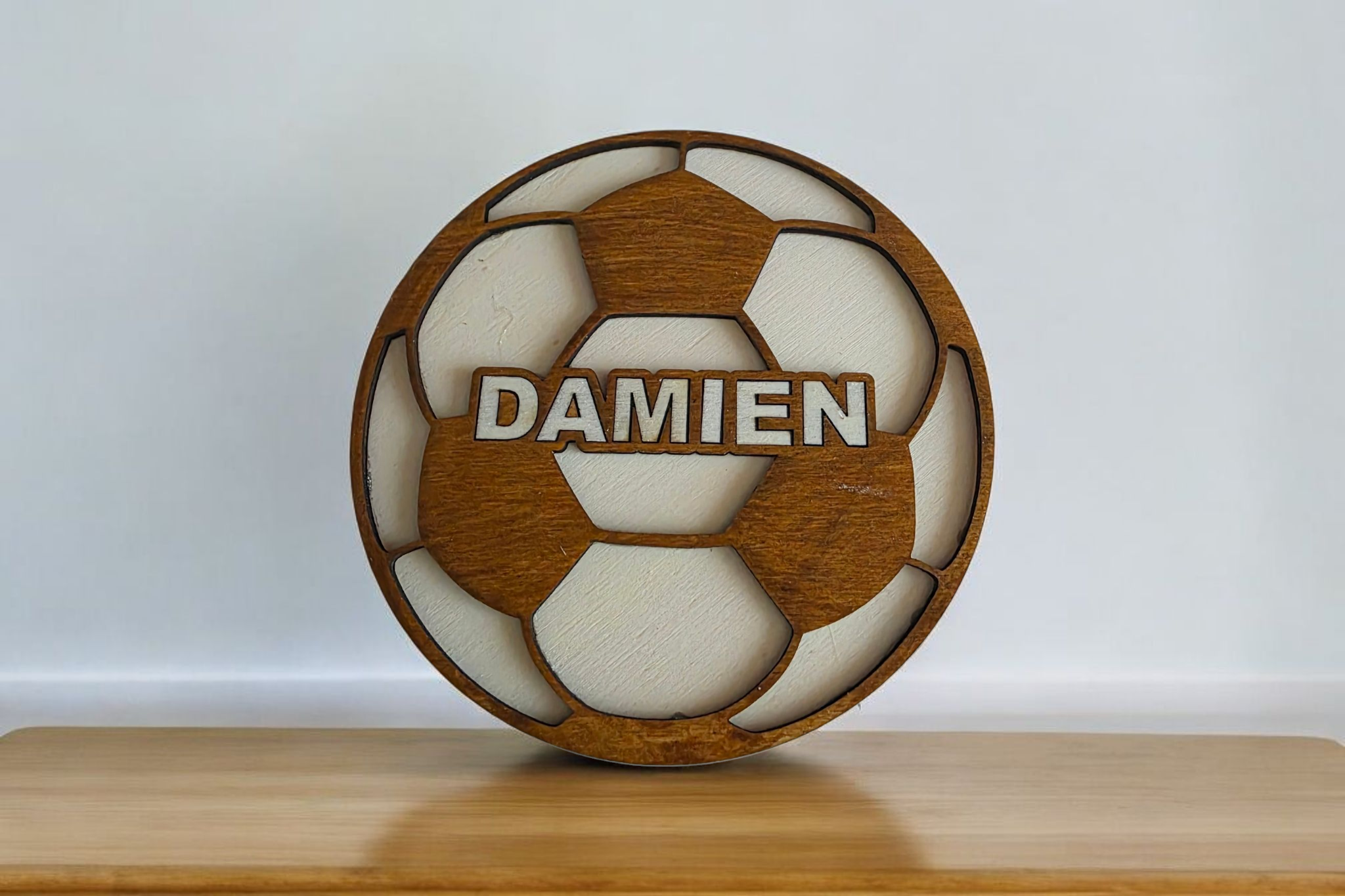 ballon foot rugby basket personnalise bois idee cadeau prenom