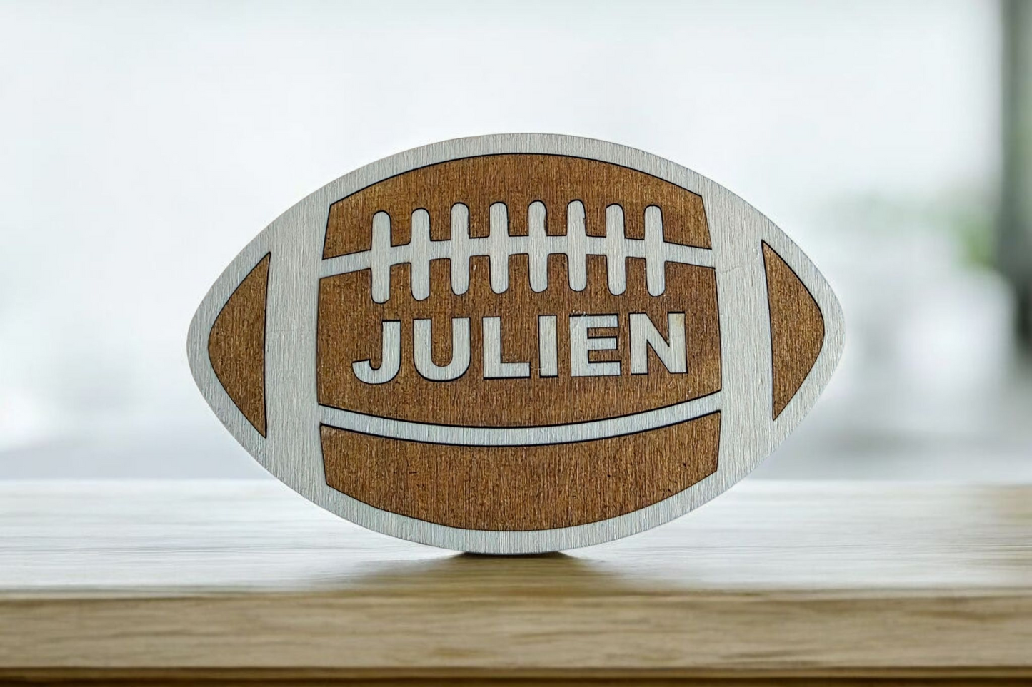 ballon foot rugby basket personnalise bois idee cadeau prenom