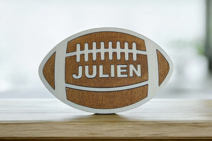 ballon foot rugby basket personnalise bois idee cadeau prenom