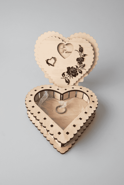 boite coeur personnalisé en bois idée cadeau 