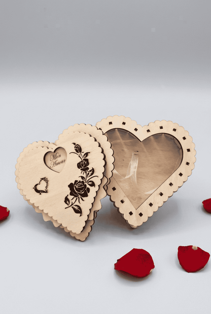 boite coeur personnalisé en bois idée cadeau 