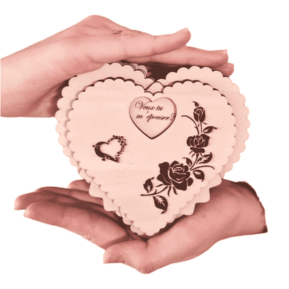 boite coeur personnalisé en bois idée cadeau 
