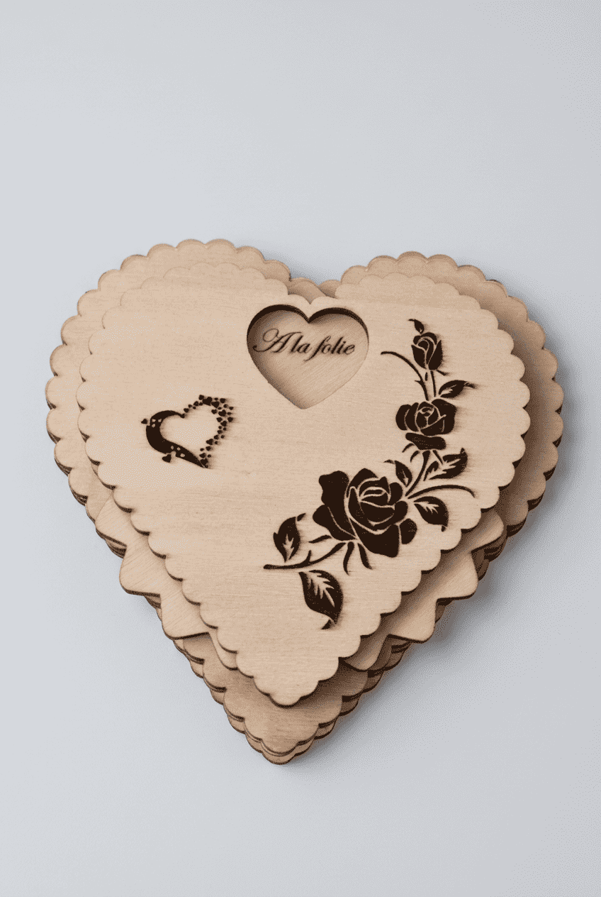 boite coeur personnalisé en bois idée cadeau 