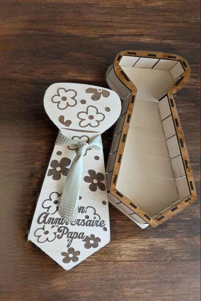 Boite noeud papillon et Cravate bois