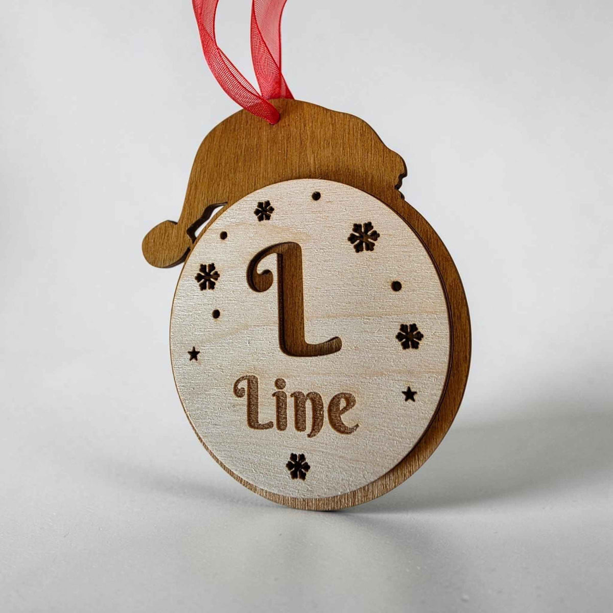 boule de noël personnalisée en bois renne bonhomme pain d'épice bonnet de noël