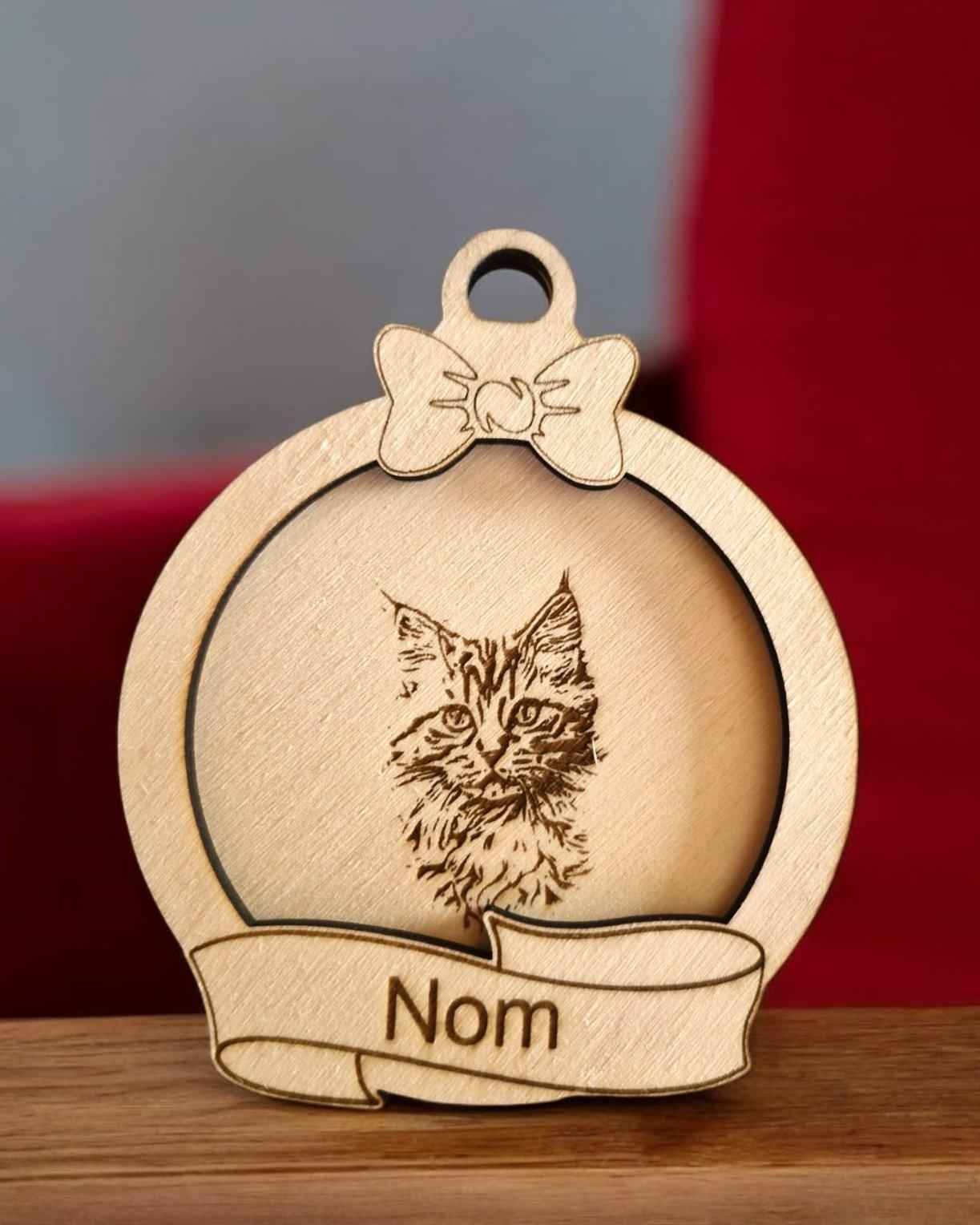 Boule Noël chat personnalisée pour un Noël félin unique - LIJO CREA