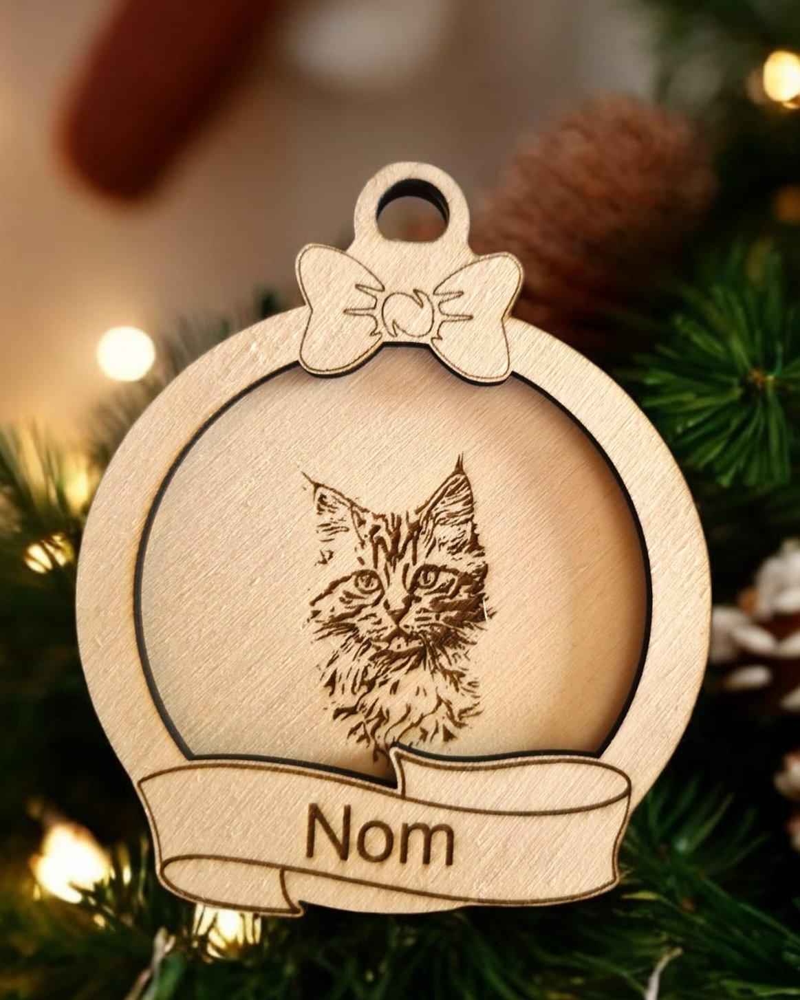 Boule Noël chat personnalisée pour un Noël félin unique - LIJO CREA
