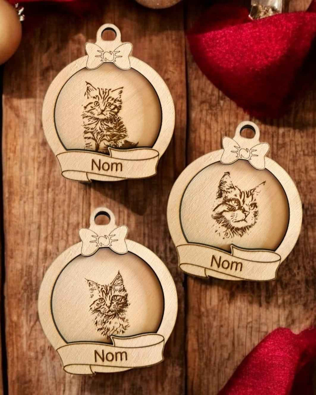 Boule Noël chat personnalisée pour un Noël félin unique - LIJO CREA