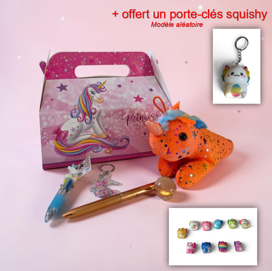 Coffret cadeau Licorne Peluche avec stylo personnalisé
