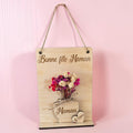 Décoration Fête des Mères fête des mamies en bois personnalisée – Bouquet de fleurs à accrocher idée cadeau original