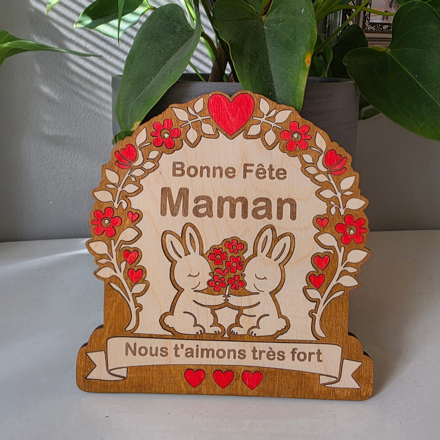 idée cadeau fête des mères fete des mamies personnalisé en bois cadeau orginal unique maman mamie fleur