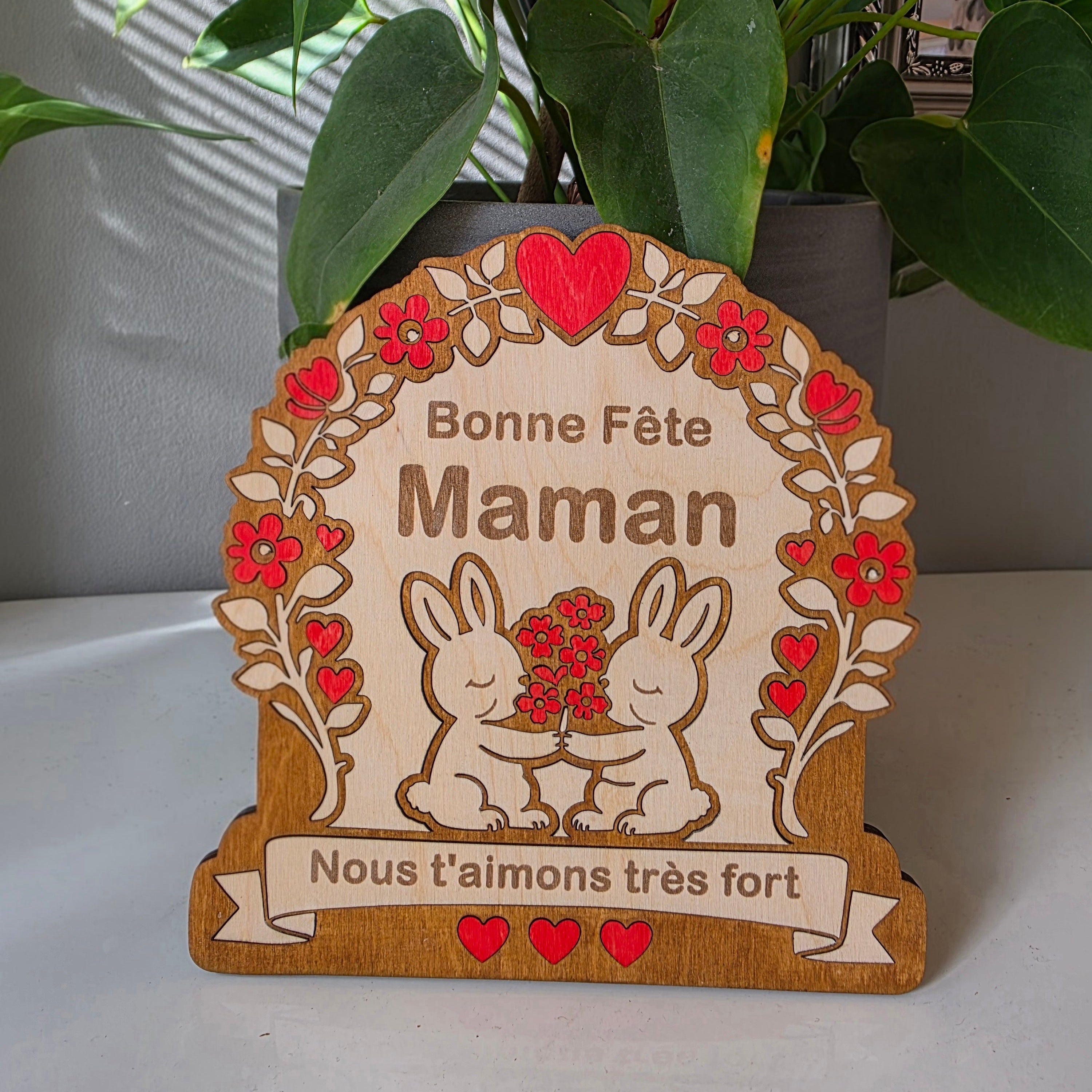 idée cadeau fête des mères fete des mamies personnalisé en bois cadeau orginal unique maman mamie fleur